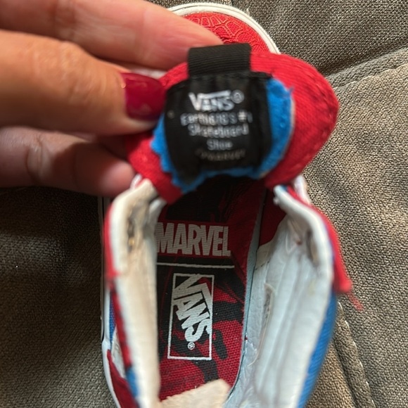 Vans Red High-Top Sneakers with Whimsical Design - Picture 6 of 10